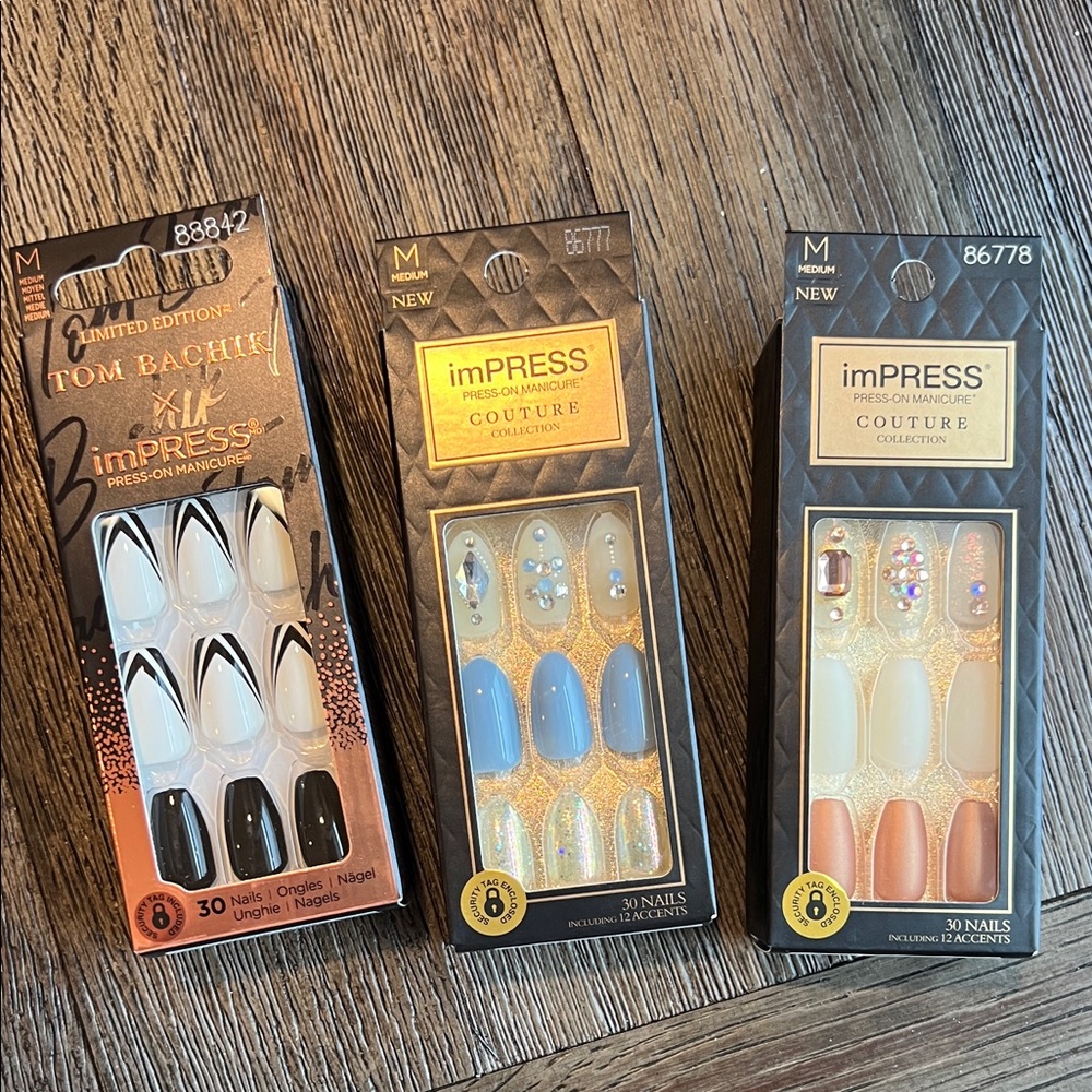 Lot of 3 imPRESS Limited Edition and Couture Press-On Nails 💅🏻